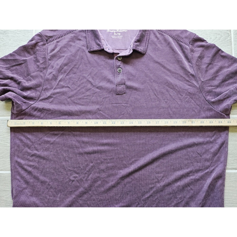 Tommy Bahama Tencel Blend Polo Shirt XL Purple Short Sleeve Island Style - Picture 6 of 7